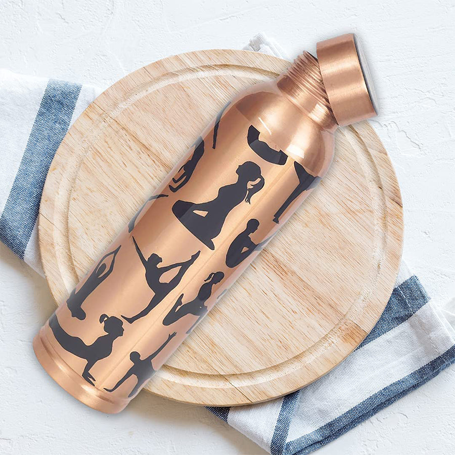 Moonovator Copper Water Bottle (Yoga Design)