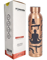 Moonovator Copper Water Bottle (Yoga Design)

