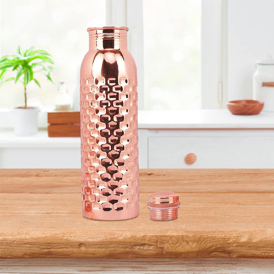Moonovator Copper Water Bottle (Brick Design)