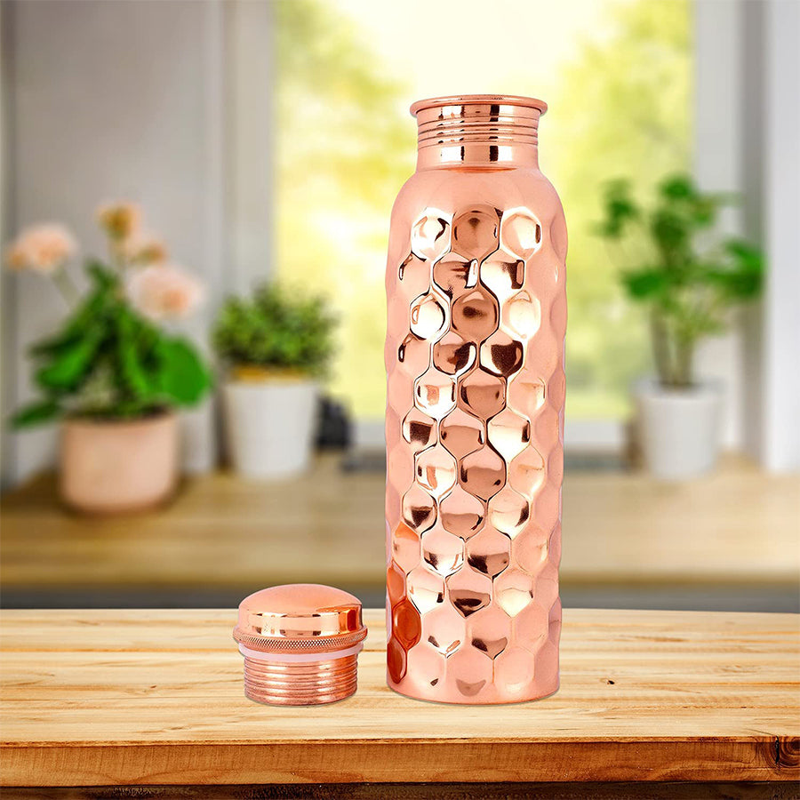 Moonovator Copper Water Bottle (Hexagonal Design)